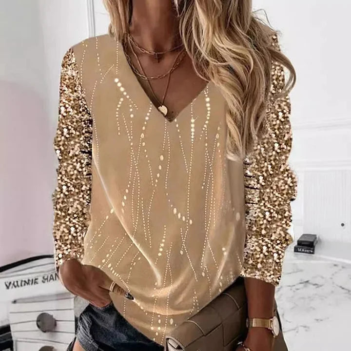 Talitha - Long Sleeve Shirt with V-Neck