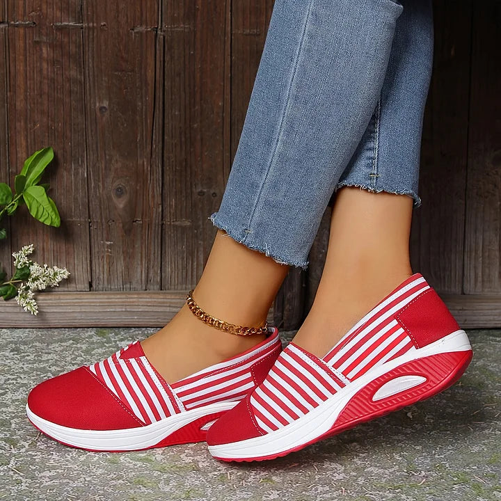 Tasha - Comfortable Orthopedic Slip-On Sneakers with Stripes