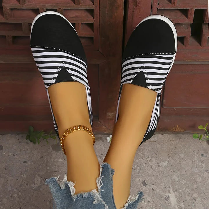 Tasha - Comfortable Orthopedic Slip-On Sneakers with Stripes