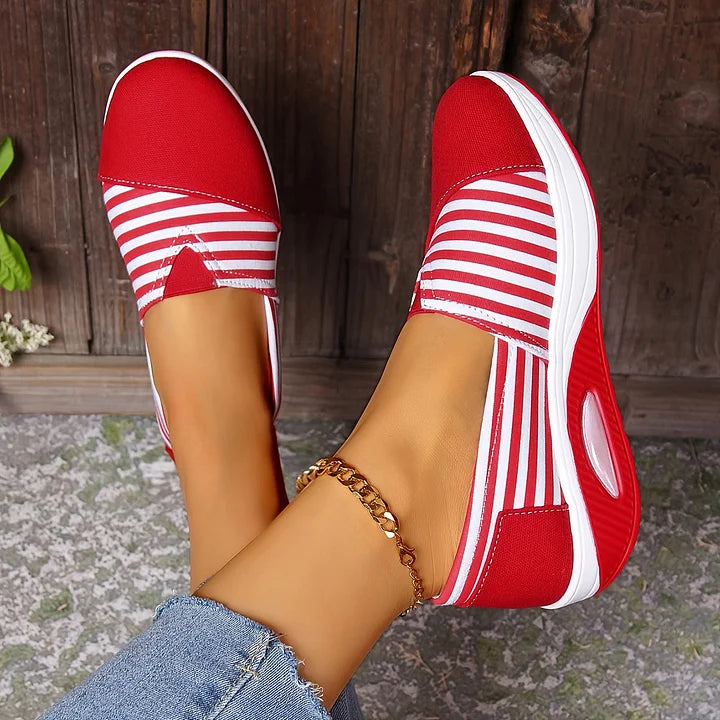 Tasha - Comfortable Orthopedic Slip-On Sneakers with Stripes