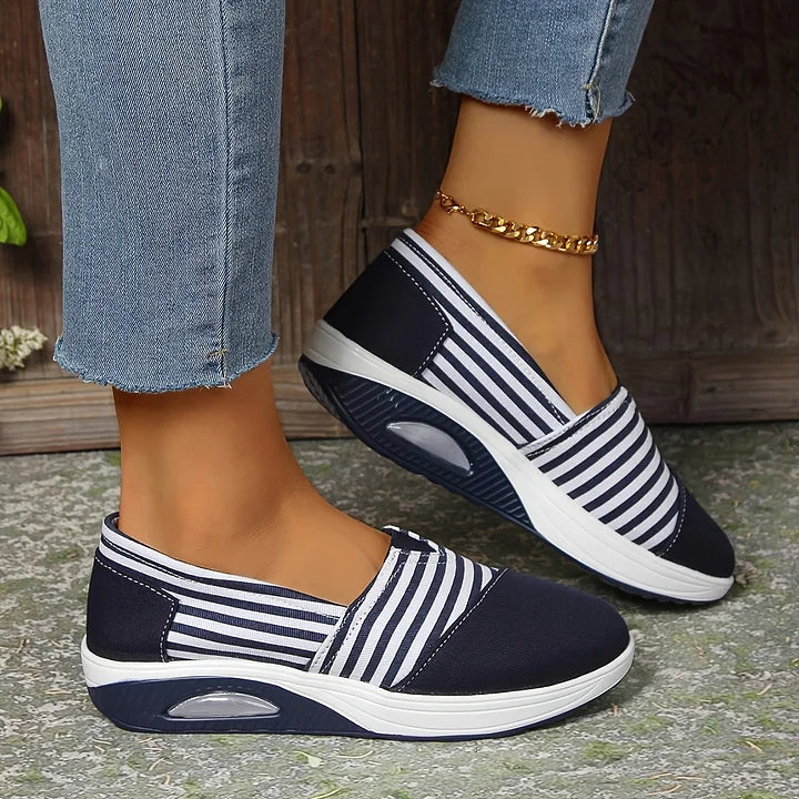 Tasha - Comfortable Orthopedic Slip-On Sneakers with Stripes