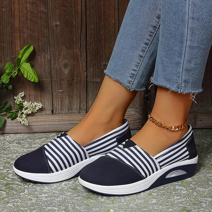 Tasha - Comfortable Orthopedic Slip-On Sneakers with Stripes