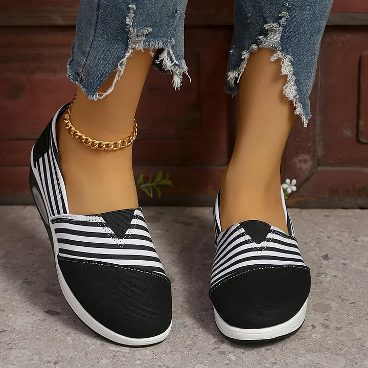 Tasha - Comfortable Orthopedic Slip-On Sneakers with Stripes