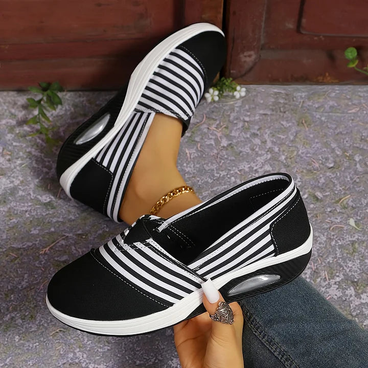 Tasha - Comfortable Orthopedic Slip-On Sneakers with Stripes