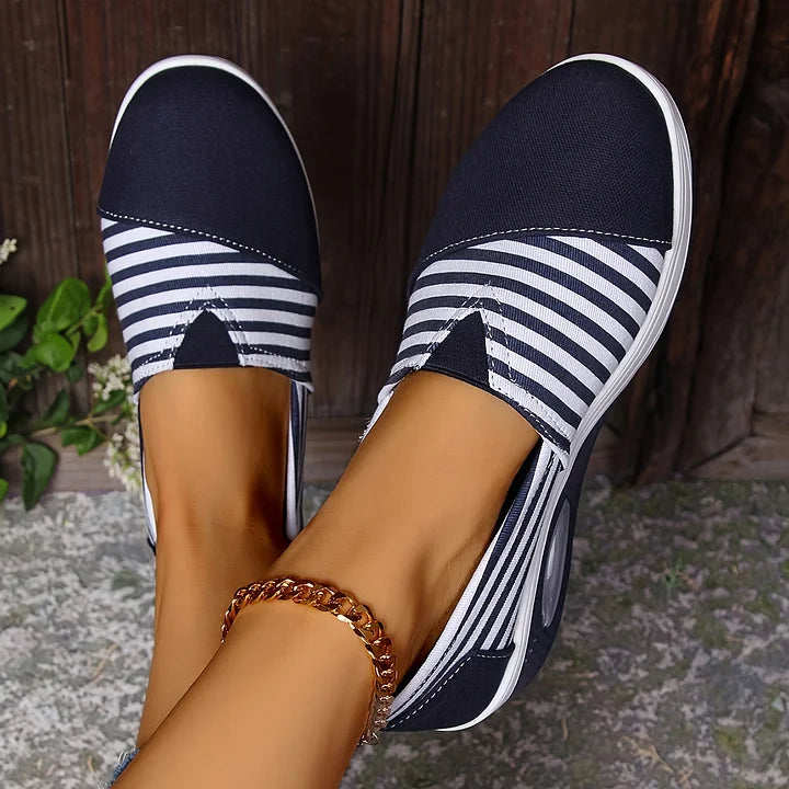 Tasha - Comfortable Orthopedic Slip-On Sneakers with Stripes