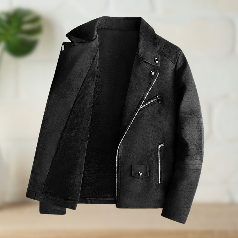 Theo – Leren jas met fleece voering