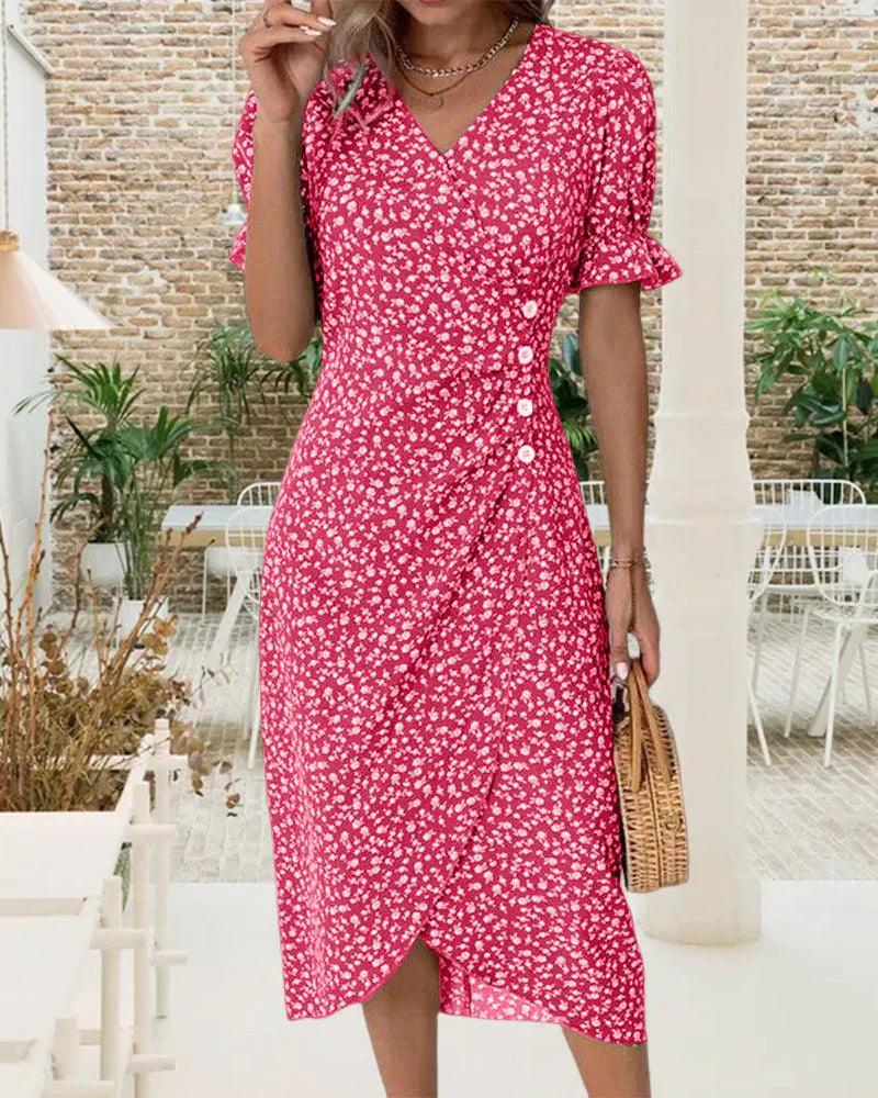 Tine – Kurzarmkleid mit Blumenmuster