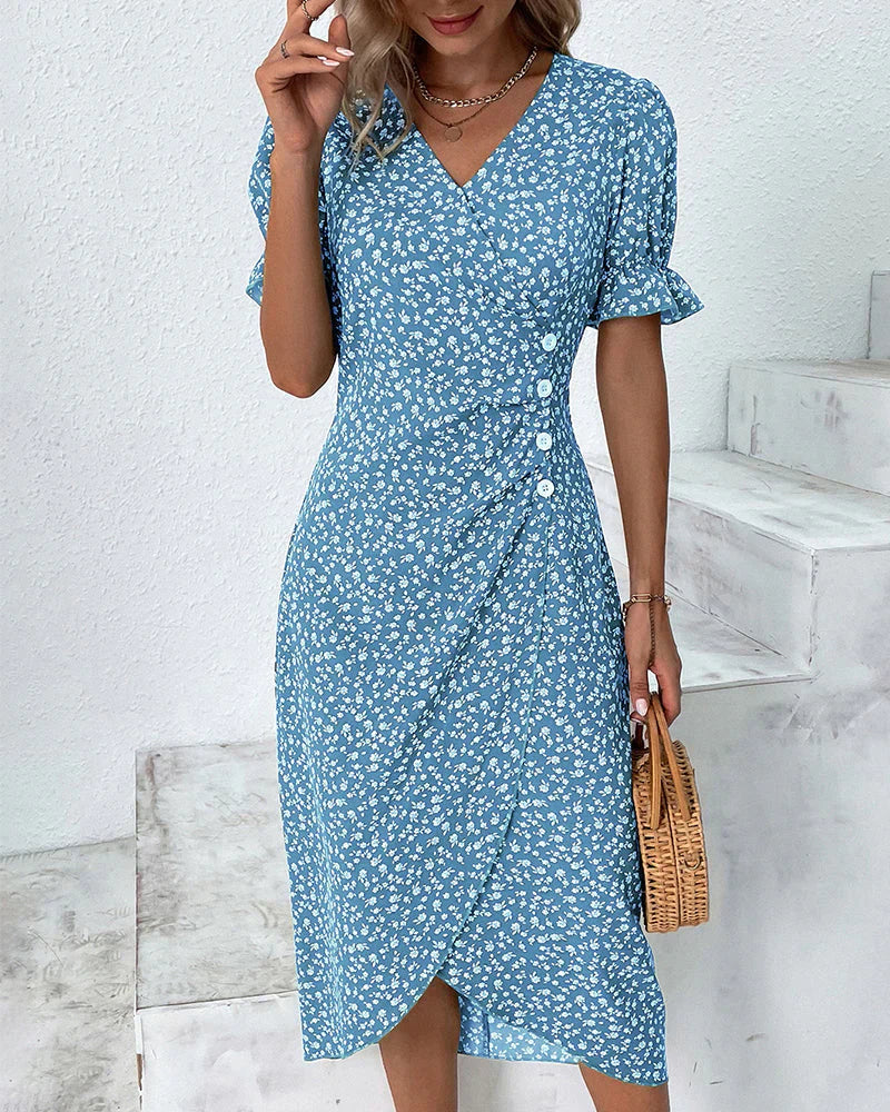 Tine – Kurzarmkleid mit Blumenmuster