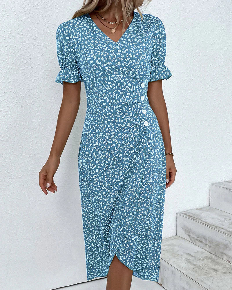 Tine – Kurzarmkleid mit Blumenmuster
