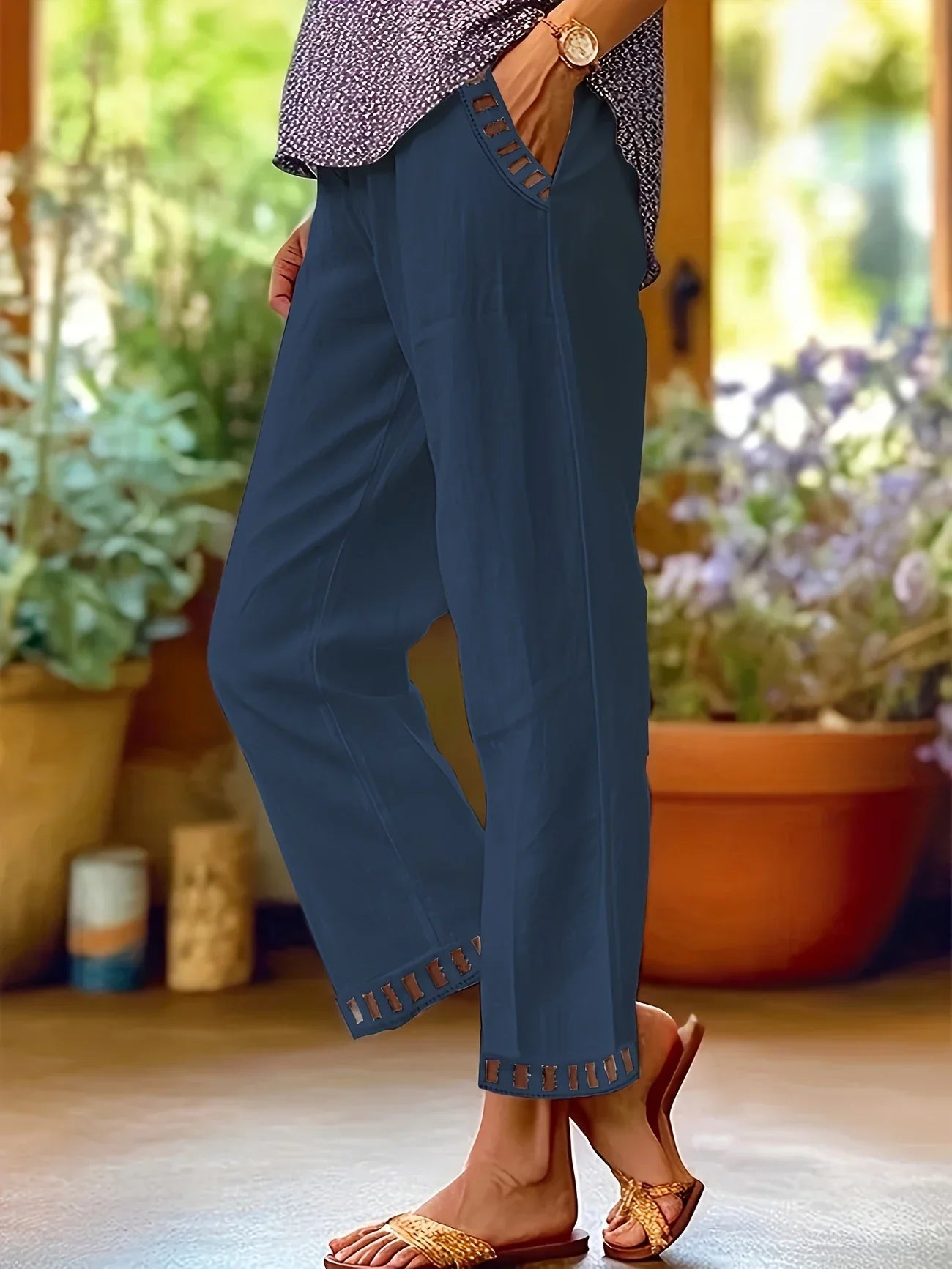 Tracey - Pantalon court à bordure contrastante