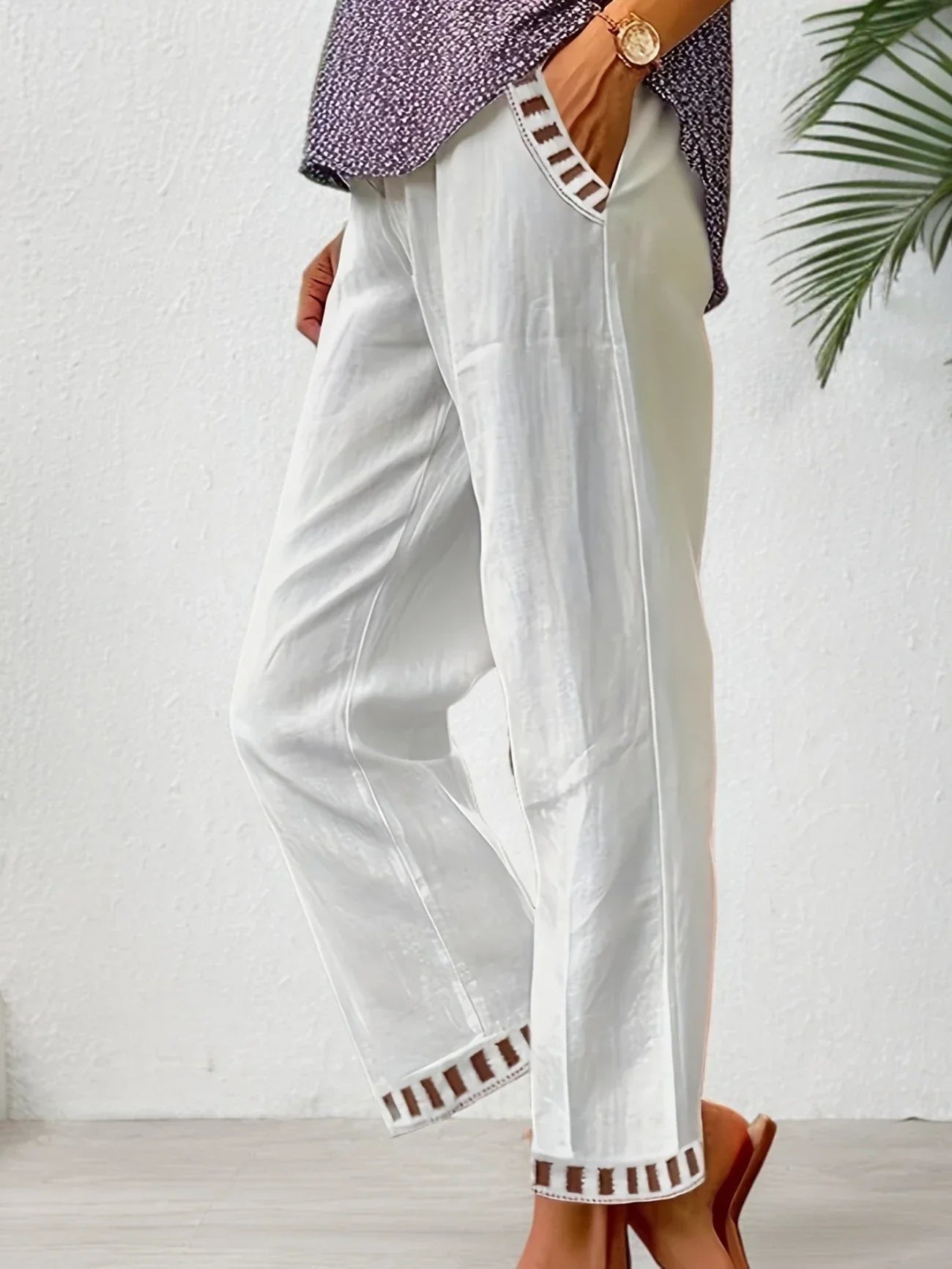 Tracey - Pantalon court à bordure contrastante