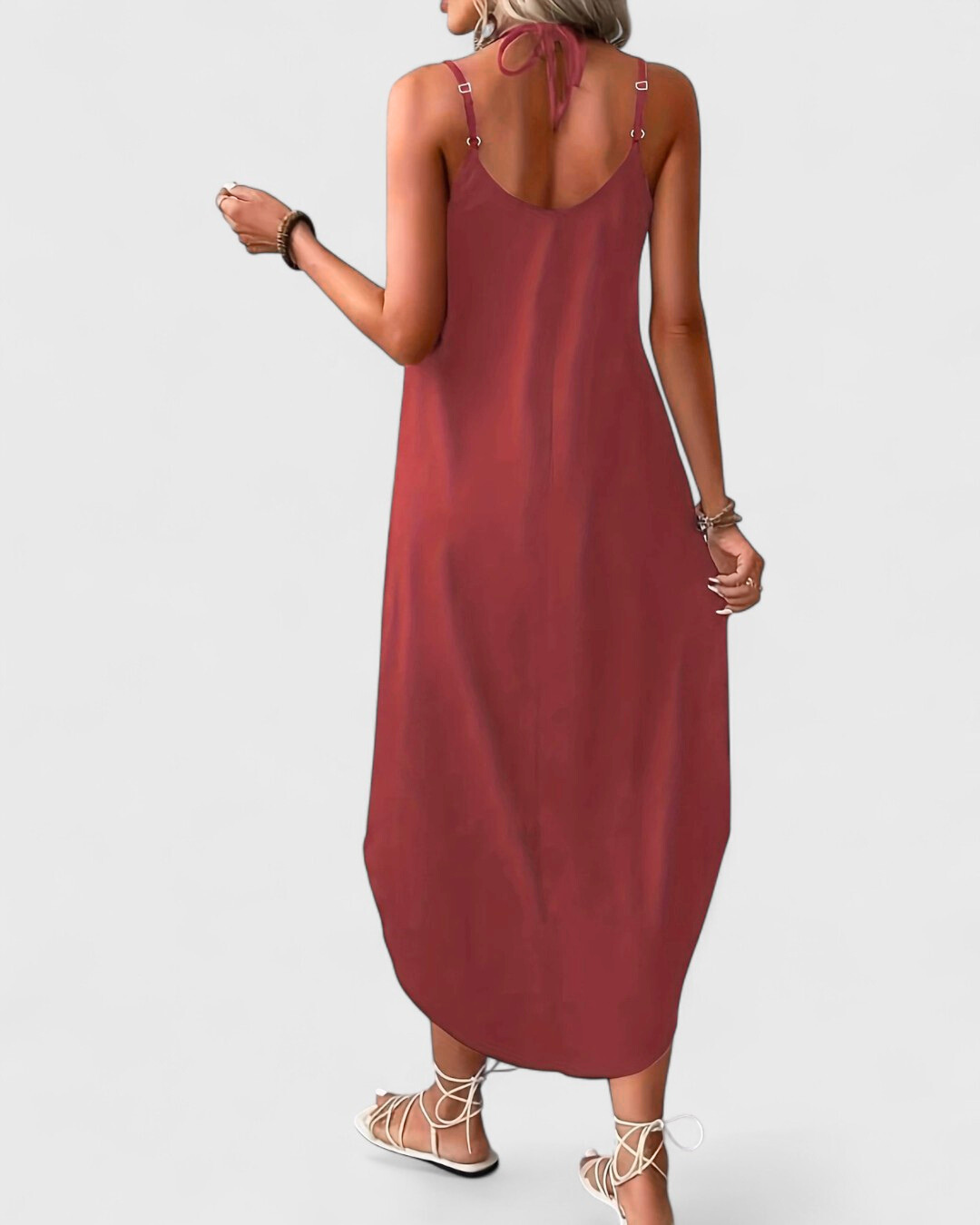 Tracie – Long Dress with Loose V-Neck