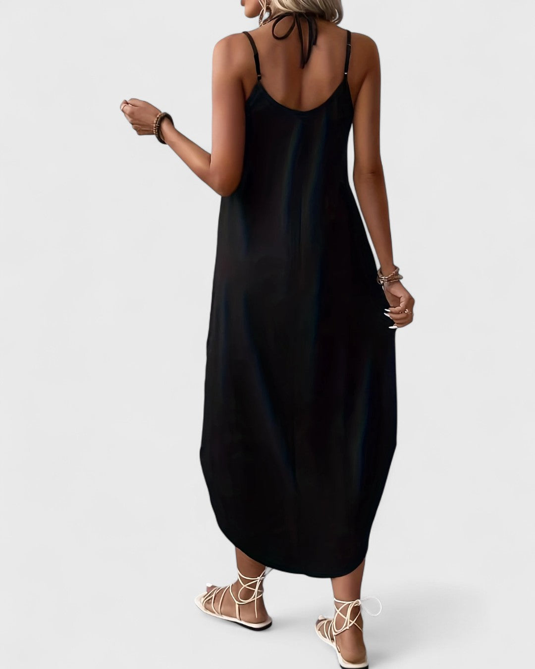 Tracie – Long Dress with Loose V-Neck