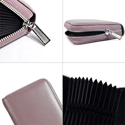 Portofel unisex cu multiple compartimente împotriva fraudei cu carduri de credit