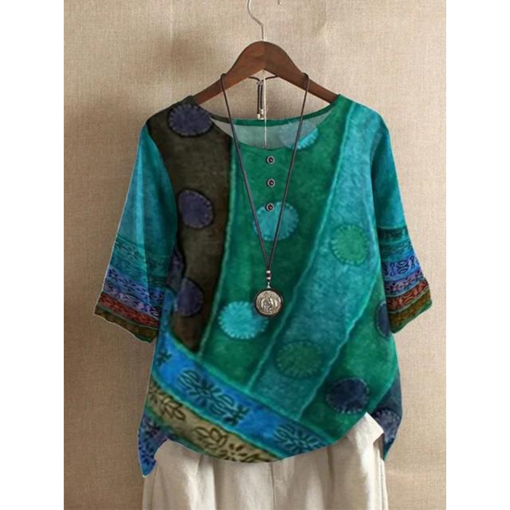 Valarie - Comfortable Colorful Shirt with Half Sleeves