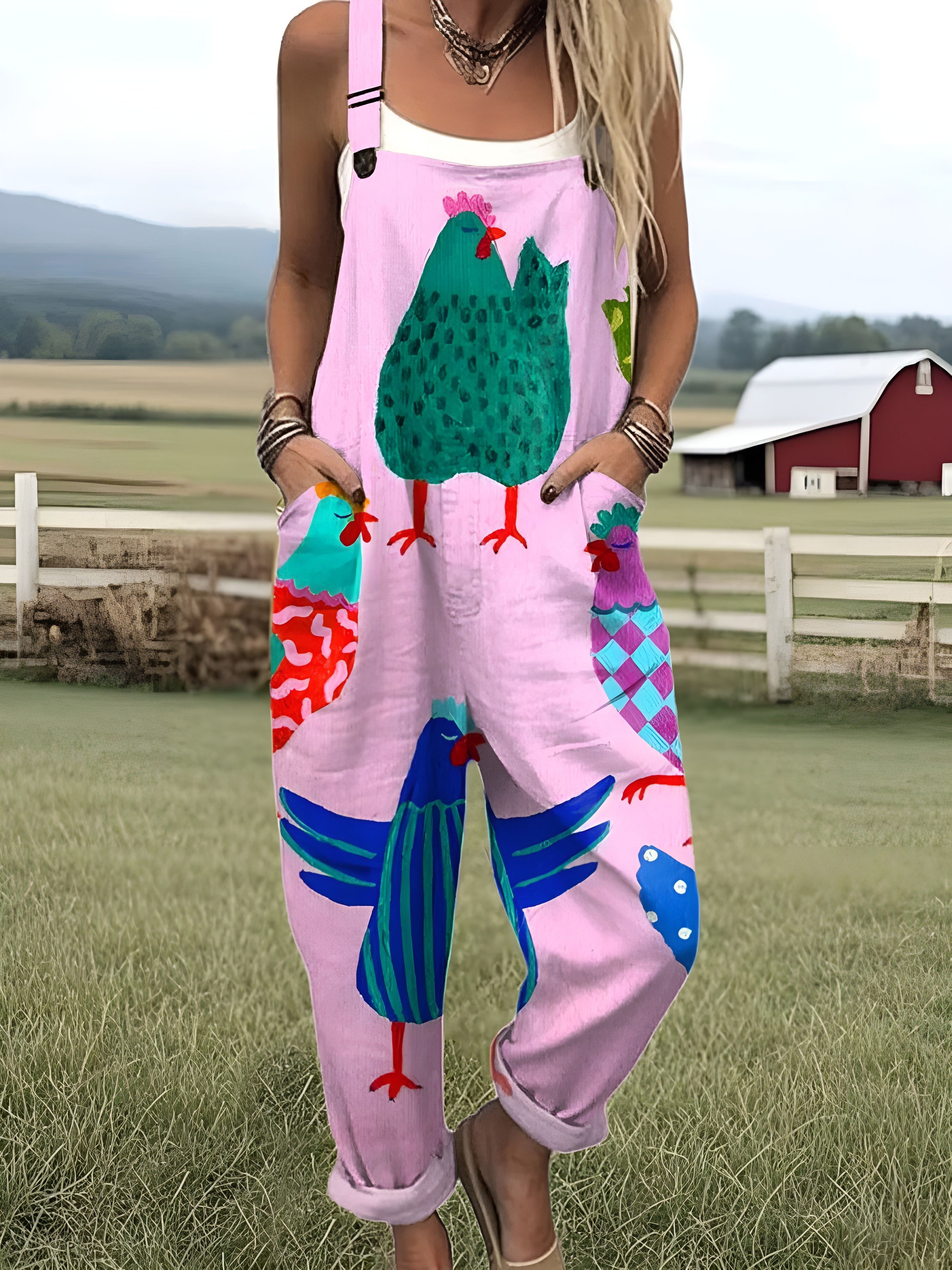 Vérane – Printed Rosa Jumpsuit