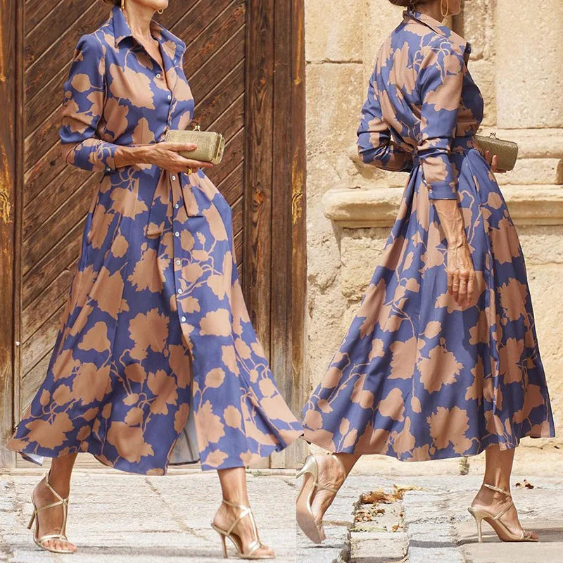 Verina – Elegant Long Dress with V-Neck
