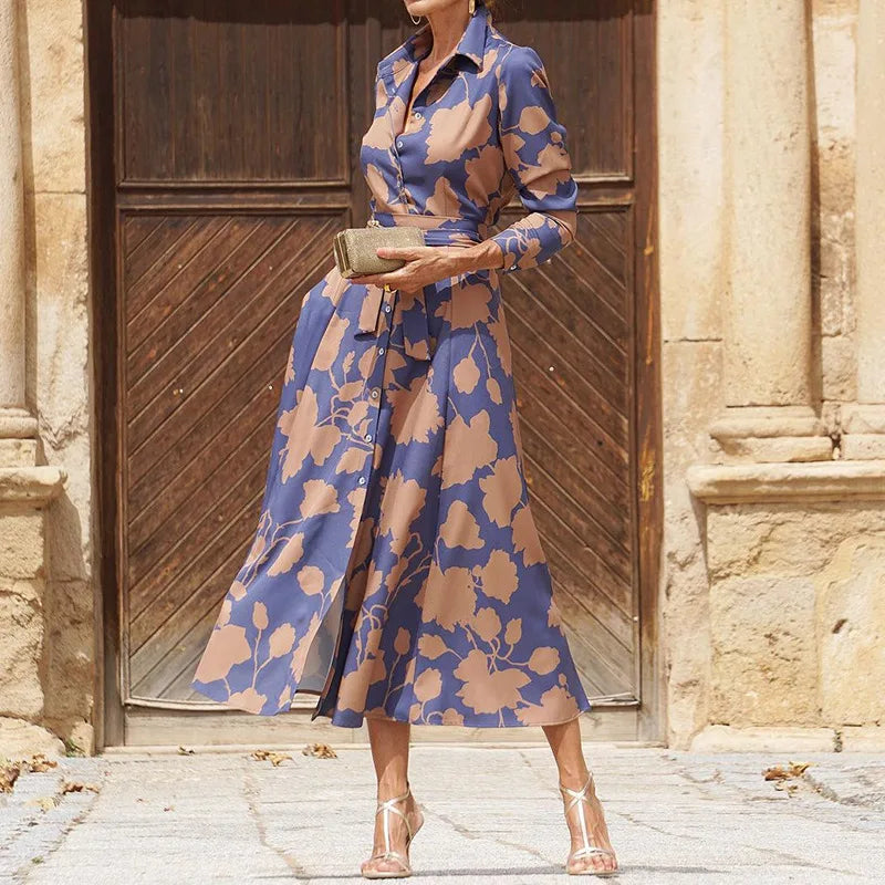 Verina – Elegant Long Dress with V-Neck