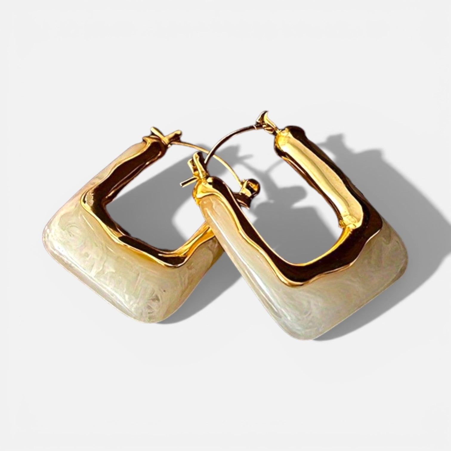Veya Vintage Square Statement Hoop Earrings