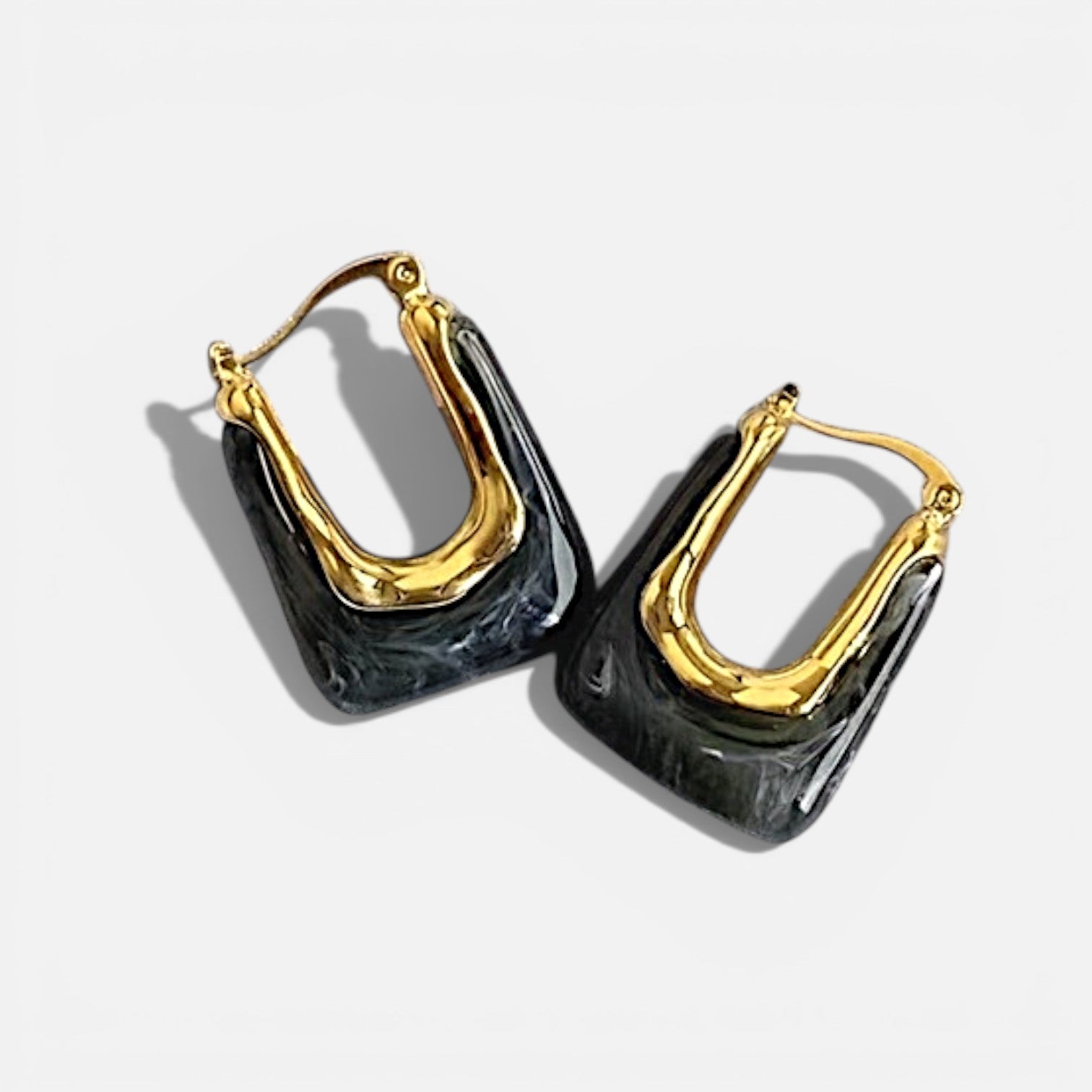 Veya Vintage Square Statement Hoop Earrings