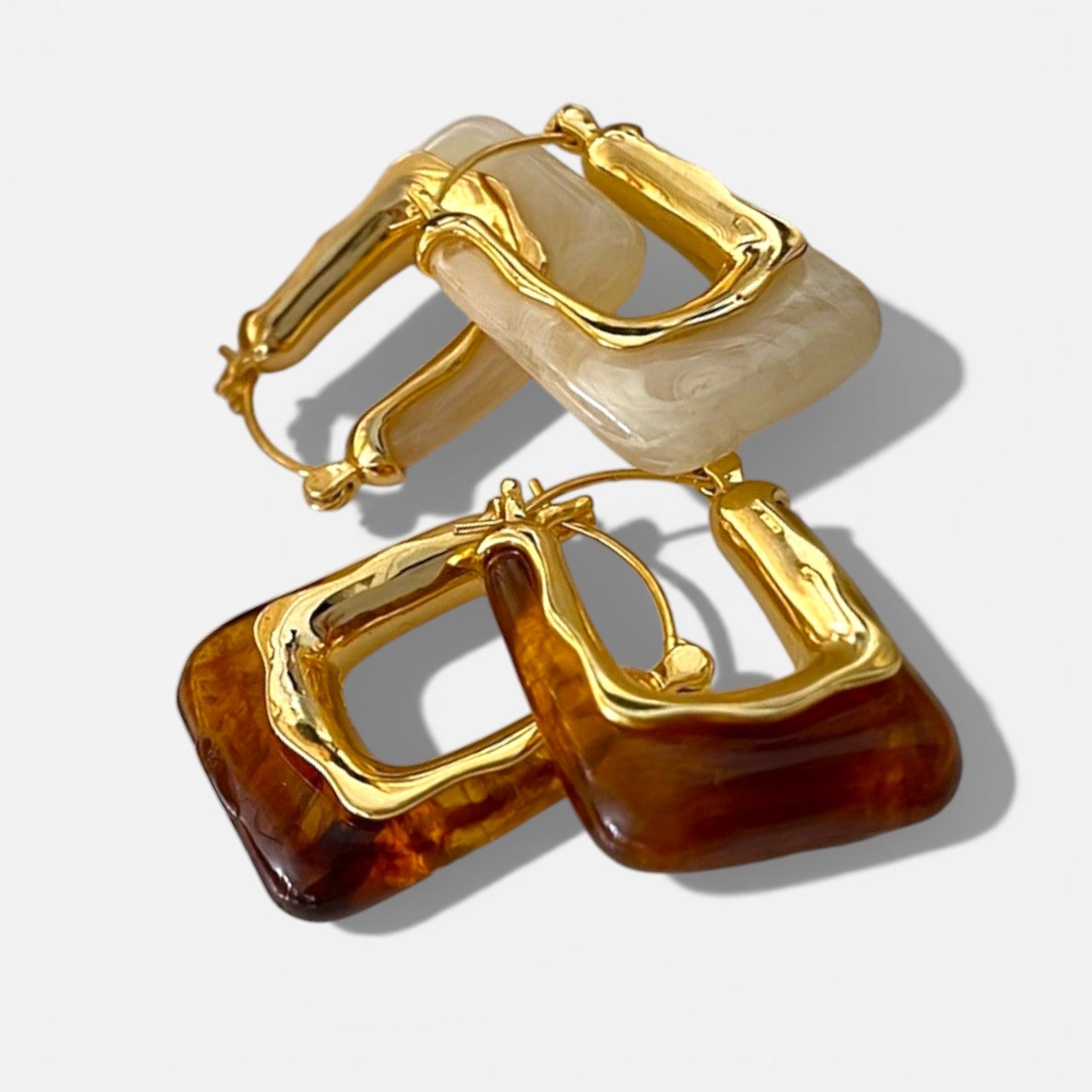 Veya Vintage Square Statement Hoop Earrings