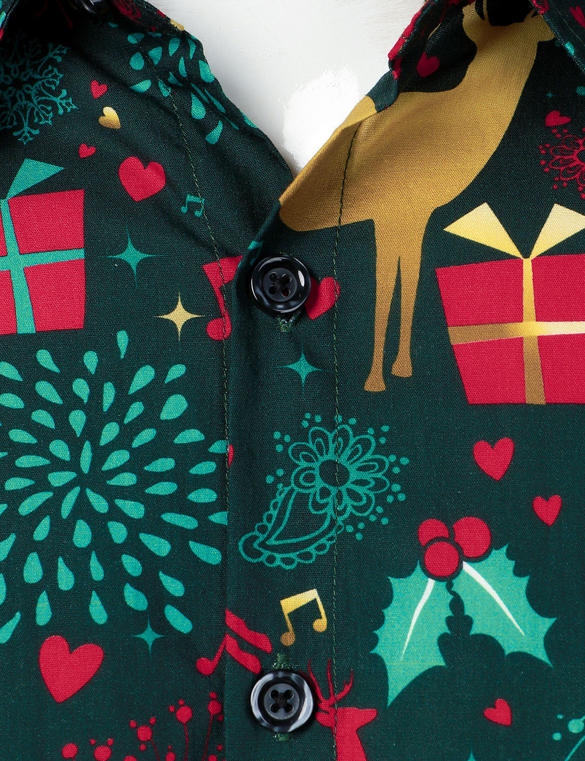 Victor – Men's Christmas Shirt with Reindeer Motif Made of Cotton with Long Sleeves