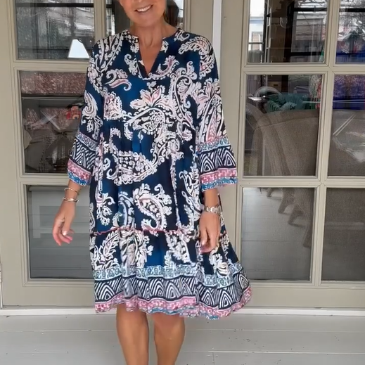 Viloura – Kleid mit V-Ausschnitt und Blumenmuster