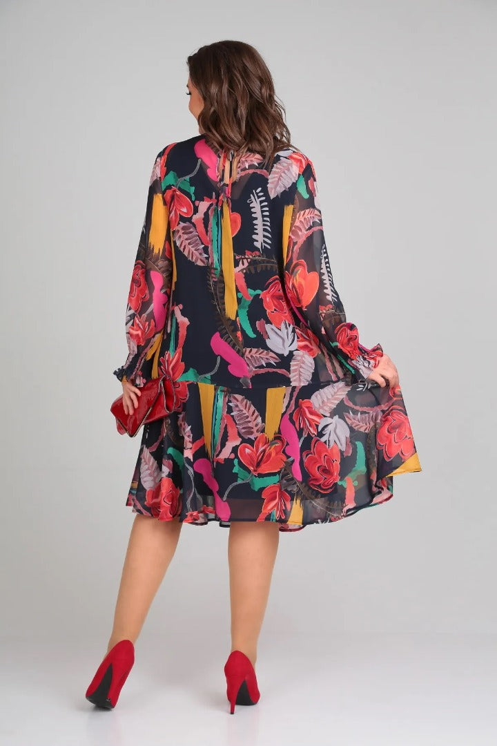 Vinoshika - Vestido Elegante con Flores