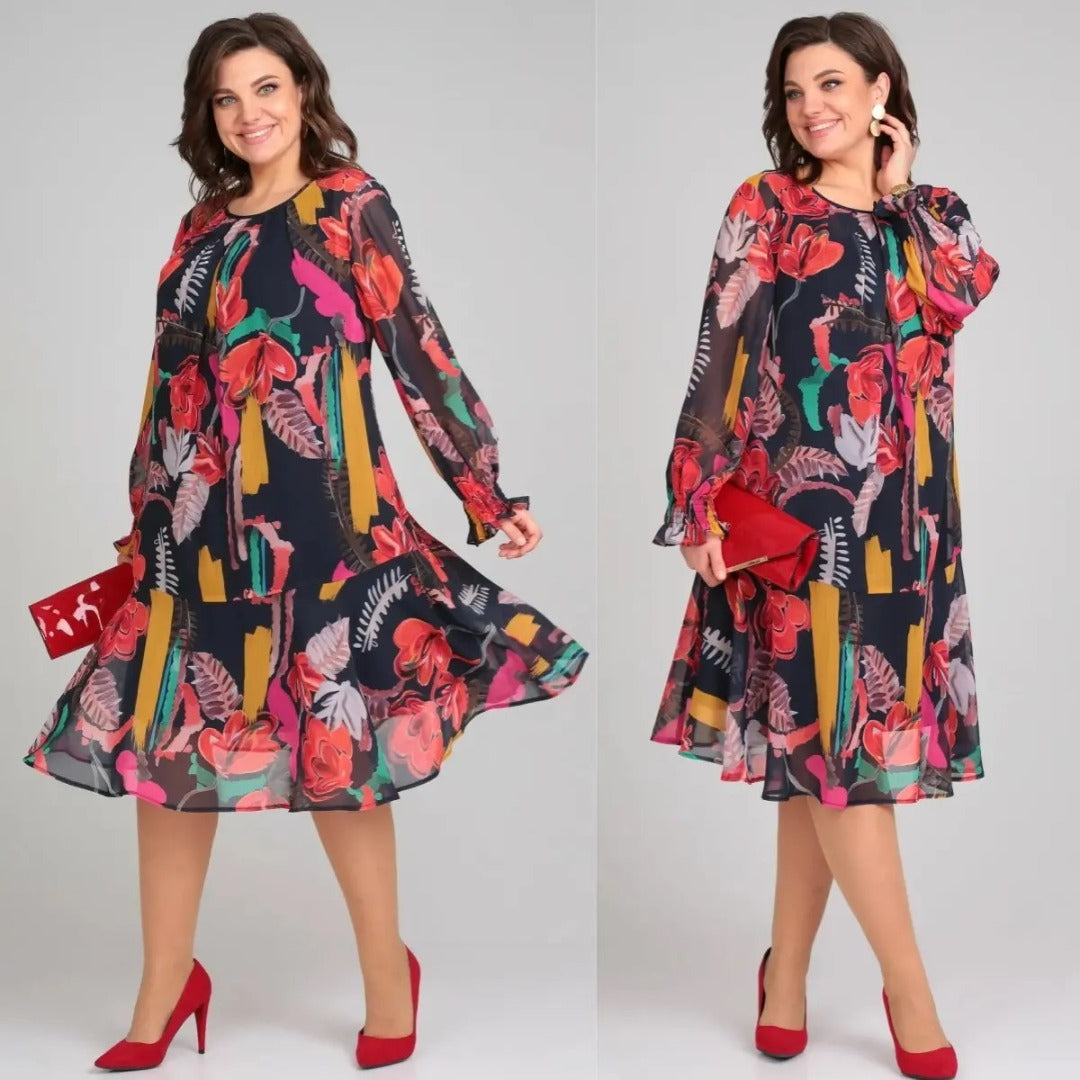 Vinoshika - Vestido Elegante con Flores