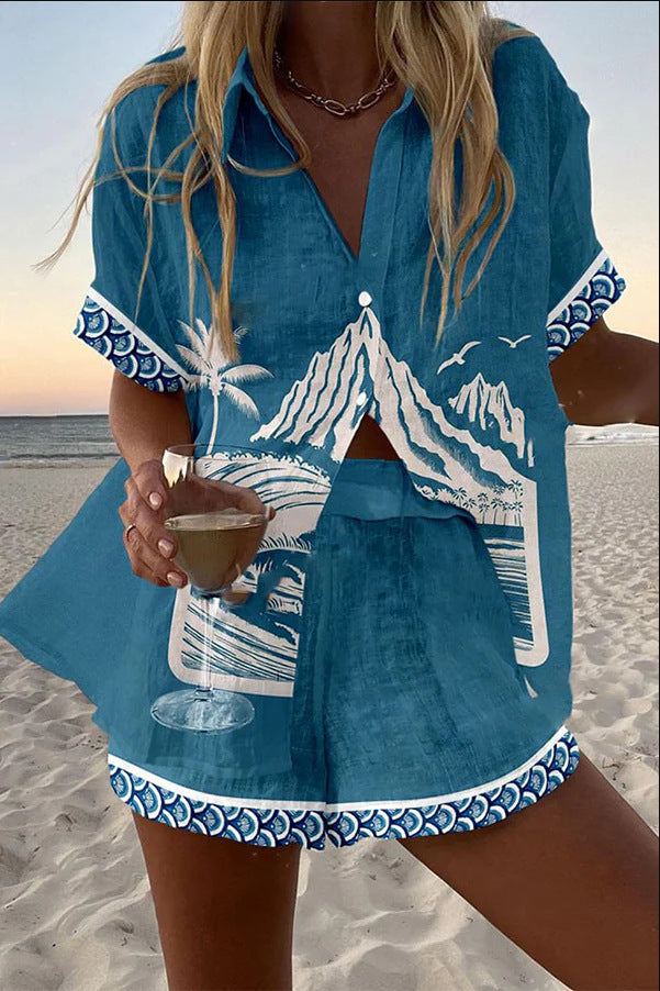 Virina – Short Linen Suit Mount Fuji