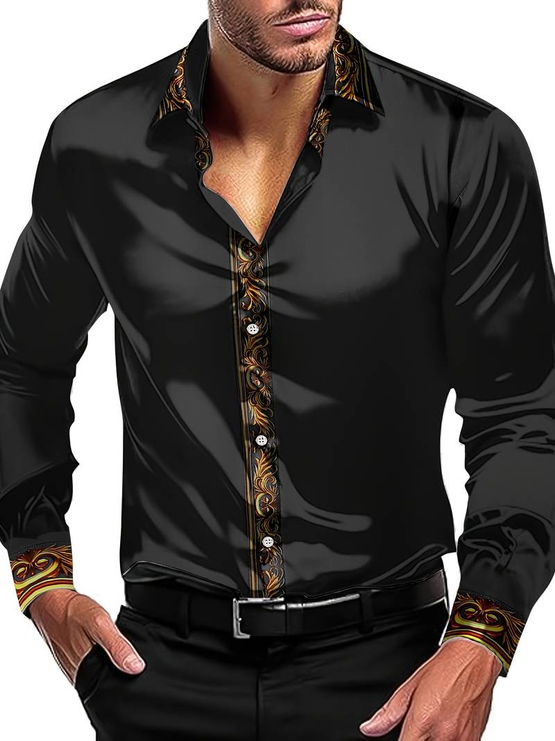 Vygantas - Elegant Patchwork Shirt with Long Sleeves