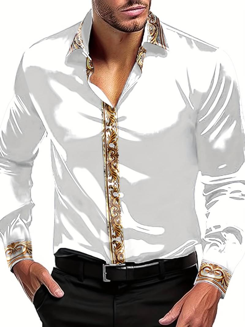 Vygantas - Elegant Patchwork Shirt with Long Sleeves