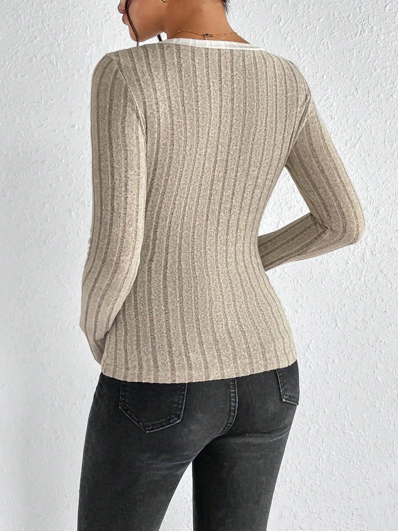 Wendula - Gebreide top met lange mouwen
