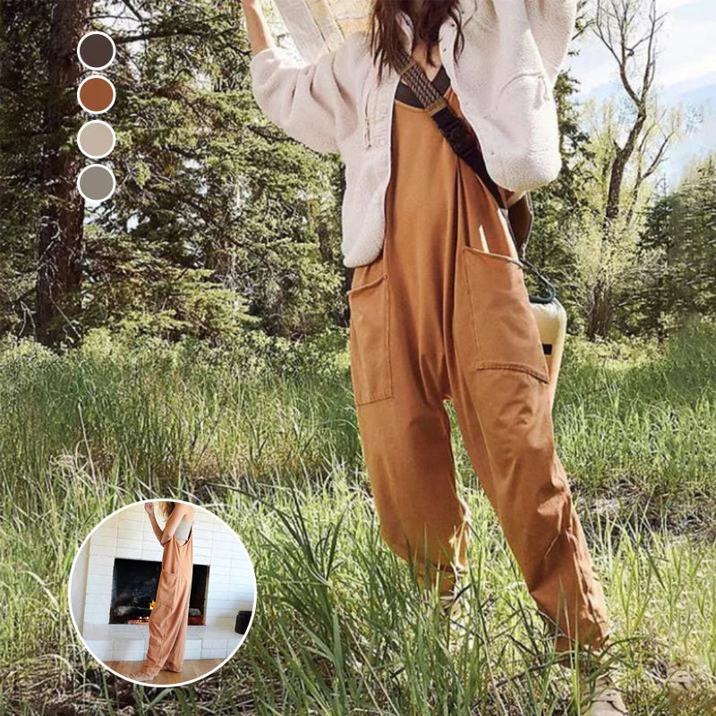 Wide Cut Jumpsuit with Pockets