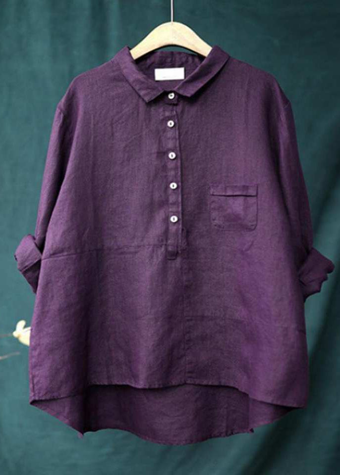 Winona – Shirt met Lange Mouwen, Voorzak en Knopen