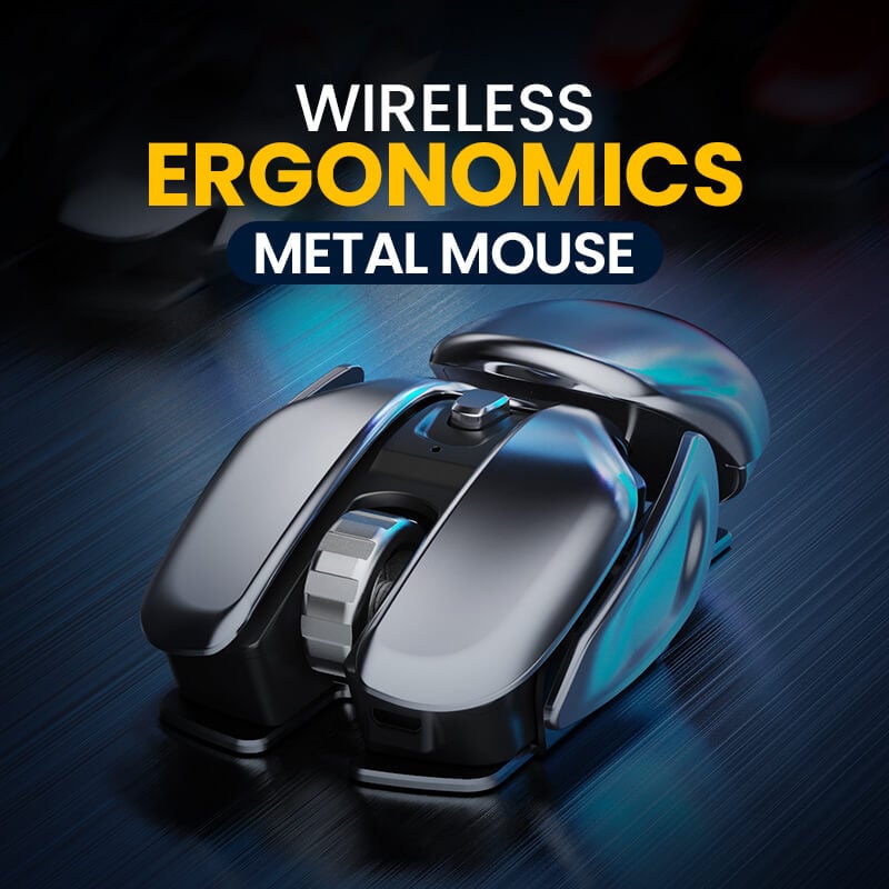 Wireless Ergonomic Metal Mouse