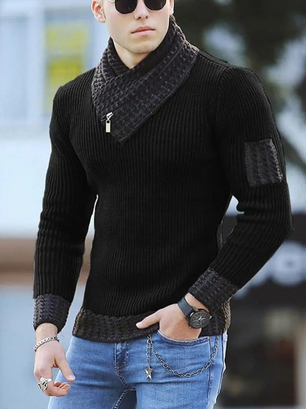 Yannic – Long-Sleeve Knit Sweater