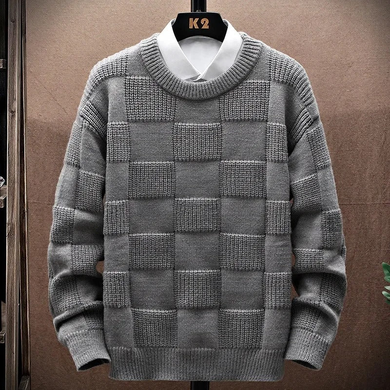 Yaxin – Maglione casual a quadri retrò