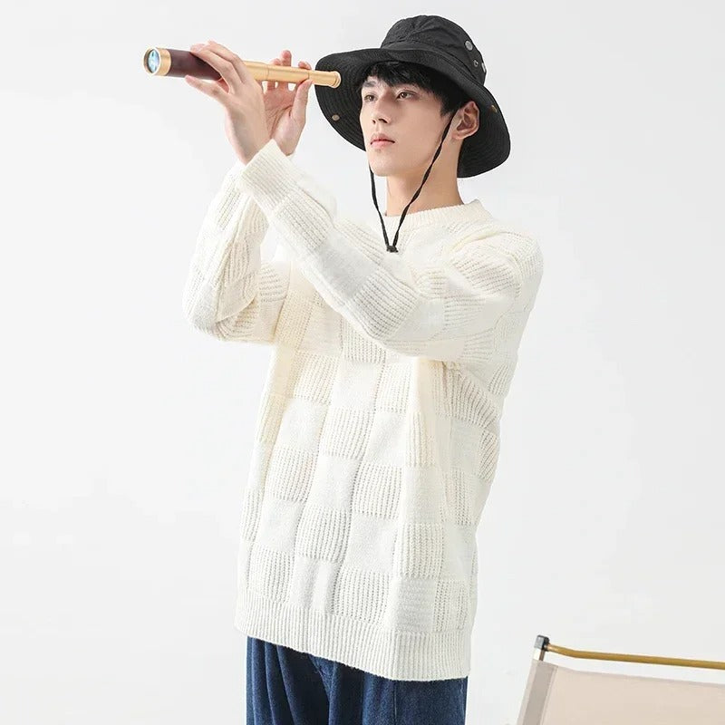 Yaxin – Maglione casual a quadri retrò