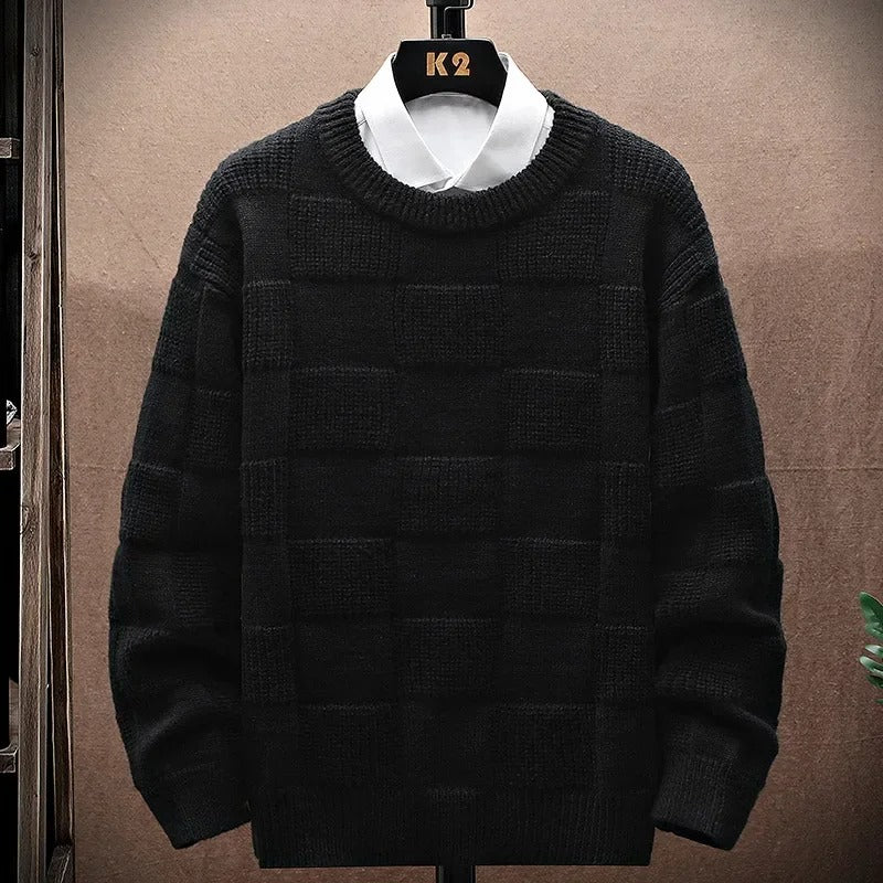 Yaxin – Maglione casual a quadri retrò