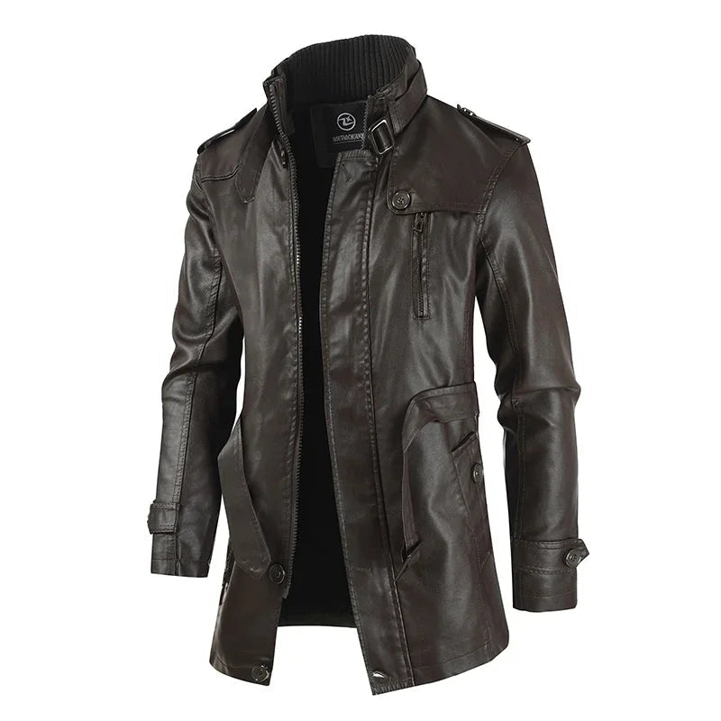 Zacharias – Elegant Long Leather Biker Jacket