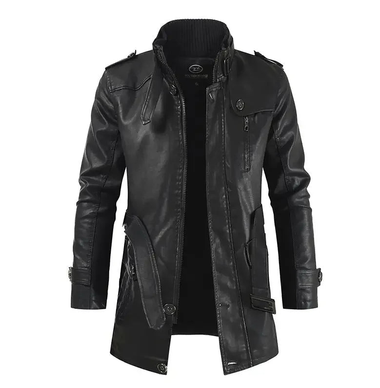 Zacharias – Elegant Long Leather Biker Jacket