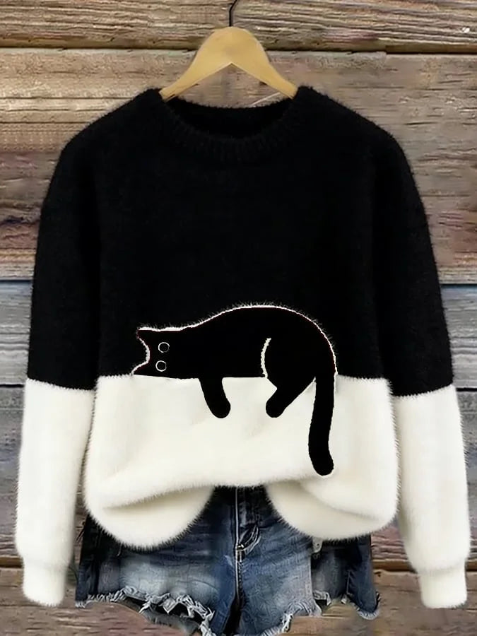 Zaidia – Cozy Knit Sweater with Cute Cat