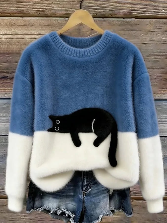 Zaidia – Cozy Knit Sweater with Cute Cat