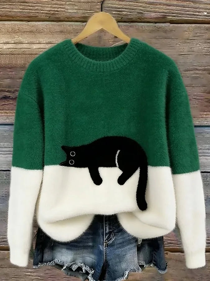 Zaidia – Cozy Knit Sweater with Cute Cat