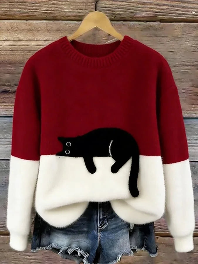 Zaidia – Cozy Knit Sweater with Cute Cat