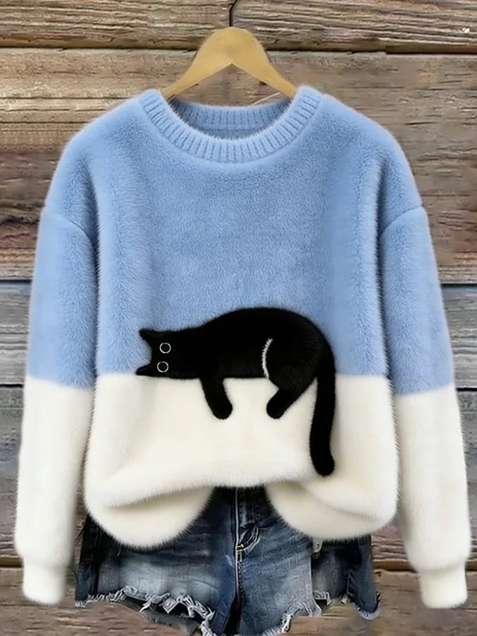 Zaidia – Cozy Knit Sweater with Cute Cat