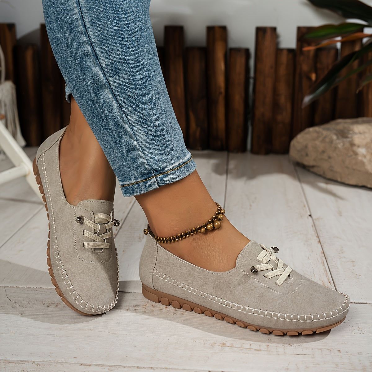 Zakiya – Bequeme Schnür-Loafer aus Wildleder