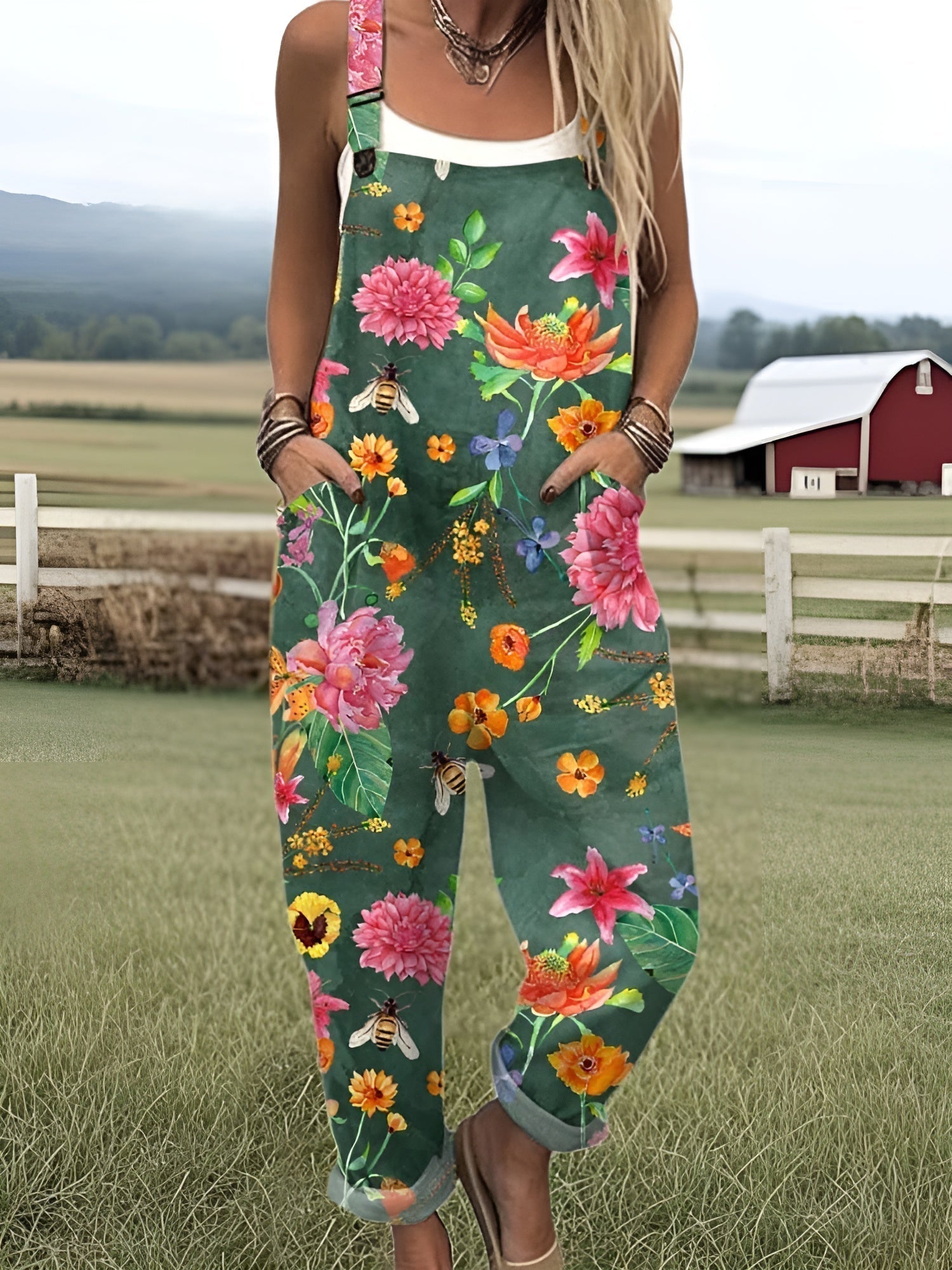 Żaneta – Eleganter Jumpsuit mit Blumenmuster