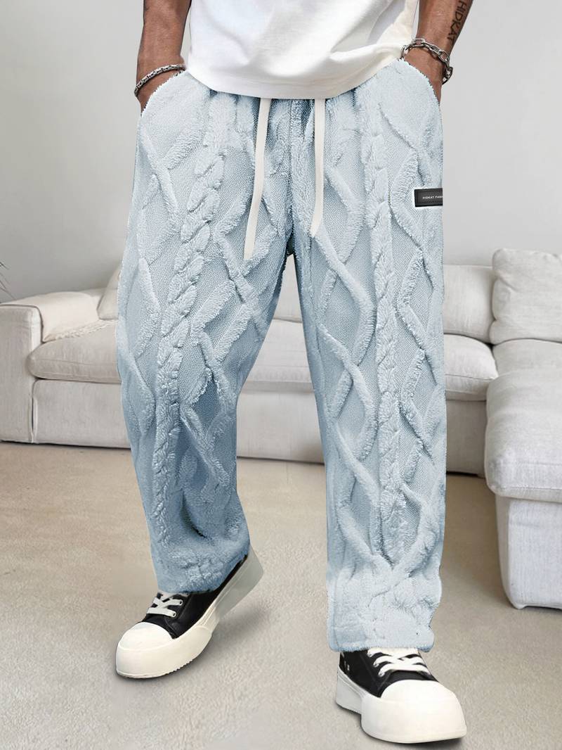 Zecharia - Pantaloni con motivo geometrico e vita elastica